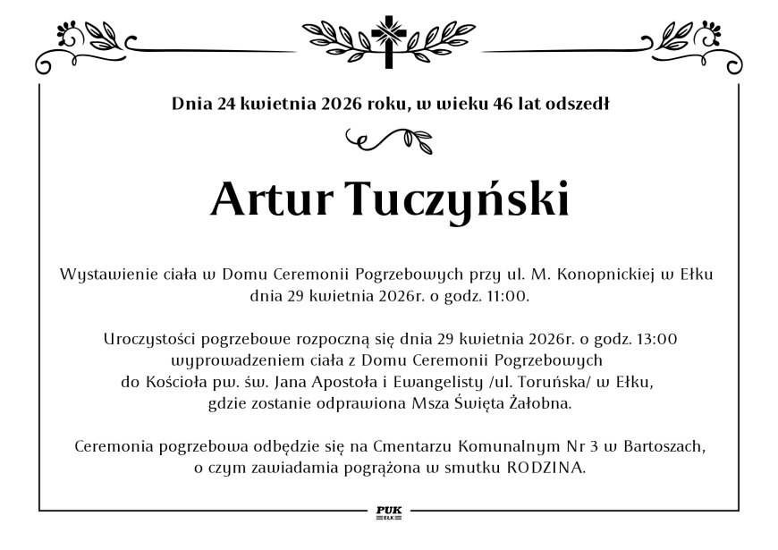 Artur Tuczyński - nekrolog